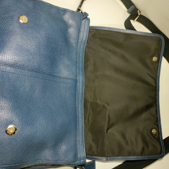 Genuine vintage COACH Camden  pebbled blue leather brief messenger bag like new - Picture 7 of 13